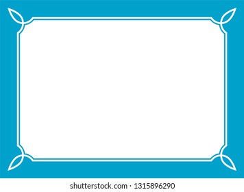 Border frame vector copy space banner vintage blue background