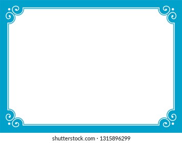 Border frame vector copy space banner vintage blue background