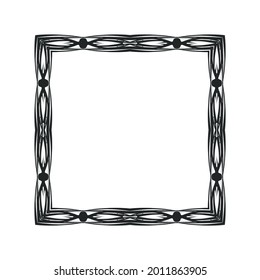 Border frame vector design illustration element decoration art. Abstract ornament border frame retro vintage swirl antique corner. Decorative pattern floral filigree graphic shape elegant banner 