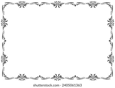 Border and frame vector element with vintage ornament style. Decorative line for frame, page, template, poster, new year greeting card, invitation, certificate.