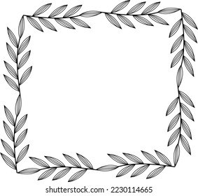 ilustración del vector de marco de borde deja el fondo. 