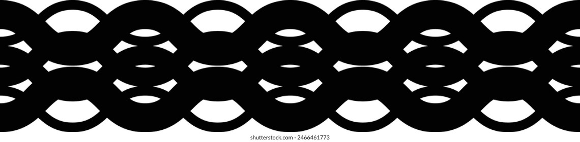 Border frame wavy line divider, geometric shape element, horizontal zigzag seamless pattern stroke outline illustration