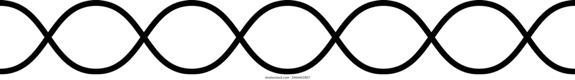 Divisor de línea ondulada de marco de borde, elemento de forma geométrica, ilustración de contorno de trazo de patrón sin fisuras en zigzag Horizontal