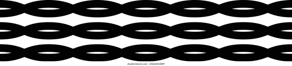 Border frame wavy line divider, geometric shape element, horizontal zigzag seamless pattern stroke outline illustration