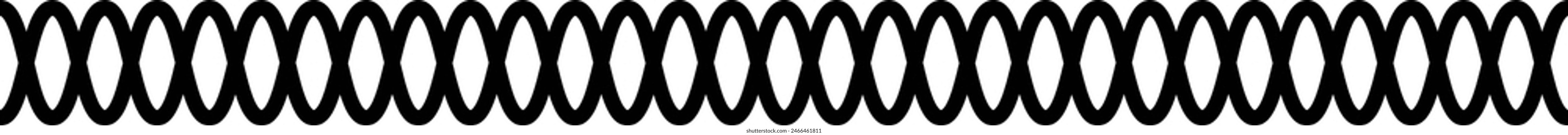 Divisor de línea ondulada de marco de borde, elemento de forma geométrica, ilustración de contorno de trazo de patrón sin fisuras en zigzag Horizontal