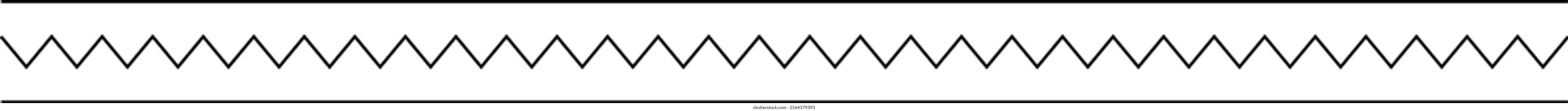 Border frame wavy line divider, geometric shape element, horizontal zigzag seamless pattern stroke outline illustration