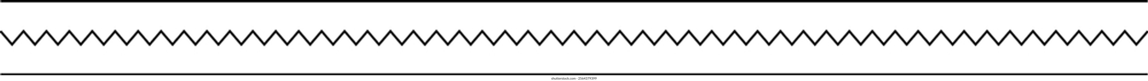 Border frame wavy line divider, geometric shape element, horizontal zigzag seamless pattern stroke outline illustration