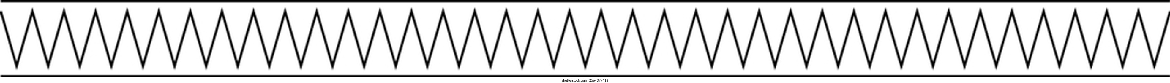 Border frame wavy line divider, geometric shape element, horizontal zigzag seamless pattern stroke outline illustration