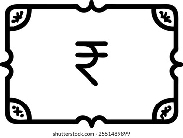 Border frame with wealth symbols for Dhanteras with copy space concept as Camera movement Pan across the wealth symbols. Scene Isolated white background with ample copy space in th