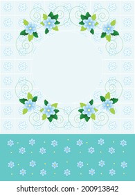 Border and frame/Blue Spring Party/the bottom bar, and frame are separate to create your own card