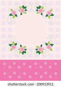 Border and frame/Pink Spring Party/the bottom bar, and frame are separate to create your own card