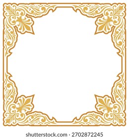 Border frames. Classic vintage-style ornamental frames, vector floral patterns, leaf carvings, antique photo frames.