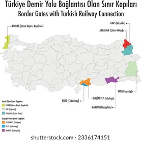 Border Gates with Turkish Railway Connection, Demir Yolu, Liman, Bağlantı, Türkiye, Türkiye Demir Yolu Bağlantısı Olan Sınır Kapıları, Liman Demir Yolu Harita, Sınır Kapısı, Coğrafya, Harita, İl