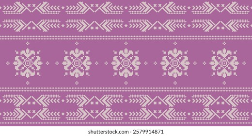 Border geometric seamless elegant tribal motif ornament luxury flower unique