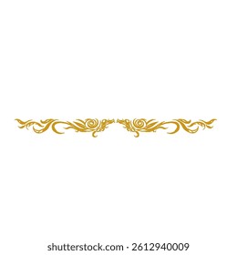 border with gold floral carving without background