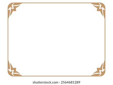 Border gold frame background. Vector illustration