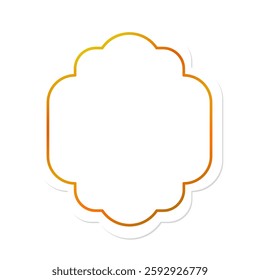 Border with gold frame and place for your text. Elegant, decorative element, empty label, banner. Vector illustration.