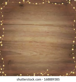 Border With Gold Stars, Vector Illustration 