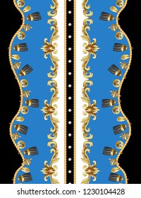 Border with golden and fringe baroque elements. 