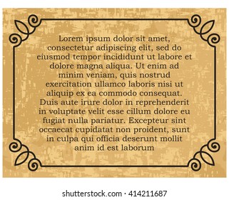 Border grunge old frame vector label simple