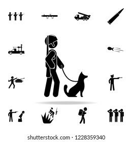 border guard with a dog icon. Army & War icons universal set for web and mobile
