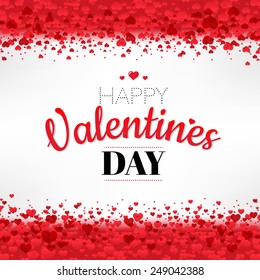 Border With Hearts And Text With Gradient Mesh, Vector Illustration