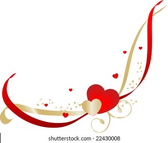 Border with hearts - vector illustration
