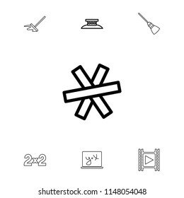 Border icon. collection of 7 border outline icons such as wire fence, mop, blackboard, blackboard x+y. editable border icons for web and mobile.