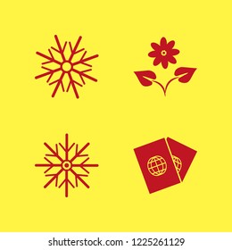 border icon. border vector icons set snowflake, passports and flower