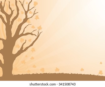 Border illustration of autumn leaves