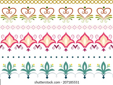 Border Illustration Featuring Different Floral Designs