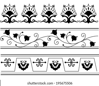 Border Illustration Featuring Different Vine Styles