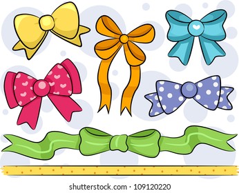 Border Illustration Featuring Ribbons