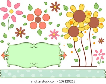 Border Illustration with a Floral Theme