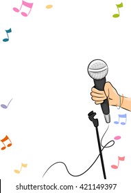 Border Illustration Promoting an Open Mic Session