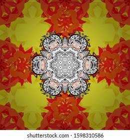 Border Indian floral Paisley patten. Seamless ornament print. Can be used for greeting business card background, coloring book, backdrop, textile. Vector Henna style. Ethnic Mandala towel.