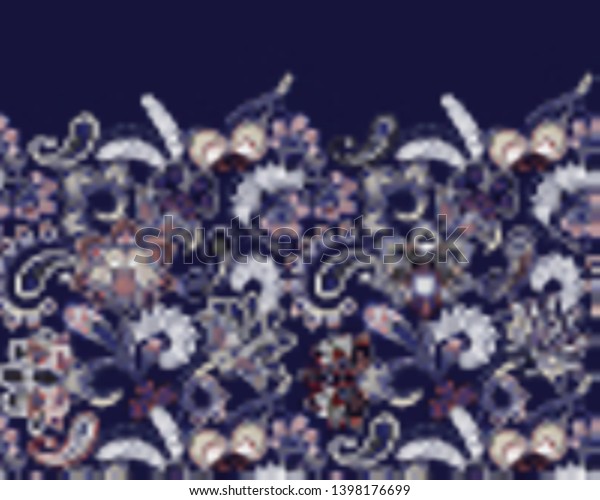 Border Indian Floral Paisley Patten Seamless Stock Vector Royalty Free