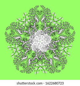 Border Indian paisley patten. Vector Henna style. Sketch ornament print. Ethnic Mandala towel. Can be used for greeting business card background, coloring book, backdrop, textile.