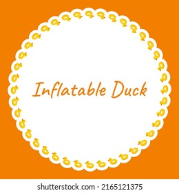 Border with Inflatable Duck for banner, poster, and greeting card