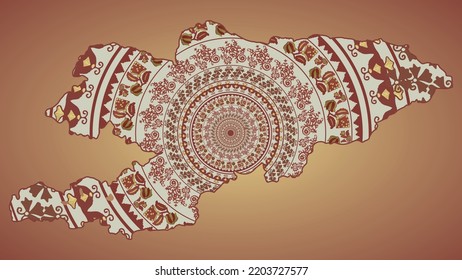 Border of Kyrgyzstan. Ukrainian folk embroidery ornament