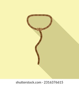 Border lasso icon flat vector. Western rope. West cord