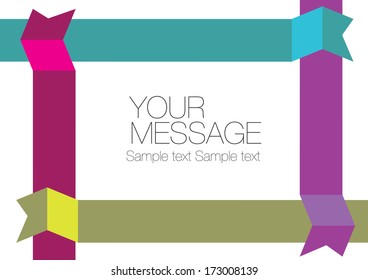 Border layout design of paper banner arrows with own area for text. Vector illustration.