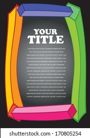 Border layout of solid blocks with area for own copy. Vector illustration.