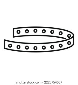 Vector de contorno de icono de tira de borde con borde. Luz diodo. chip de módulo