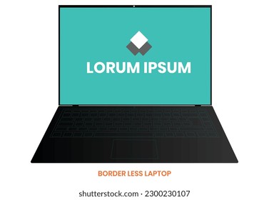 Border Less Laptop Vector Design  svg