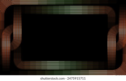 border line background. abstract frames background with colorful lines. empty frame on black background, geometric template. glowing stripe frame. Modern Social Post Banner with geometric stripe
