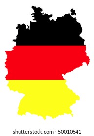 border line of country germany filled with the flag of the state