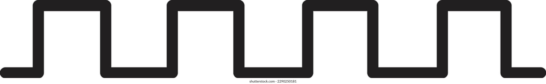 Border line geometric shape element, horizontal zigzag seamless pattern stroke outline illustration