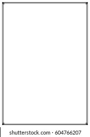 Border Line Page Vector Design Element. Simple Narrow Thin Frame