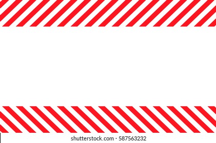 Border With Line Red And White Color. Caution Sign. The Hazard Warning For Text And Symbols Filled.